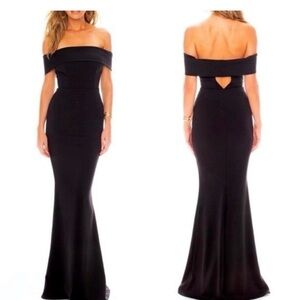 Katie May Legacy Off Shoulder Black Gown